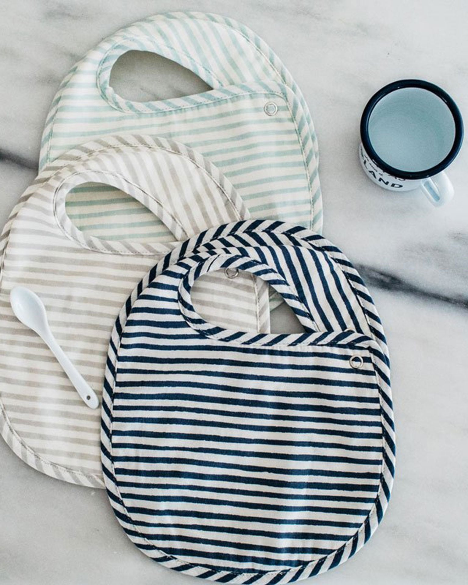 Little pehr designs inc baby accessories stripes away 3-pack bib set in sea