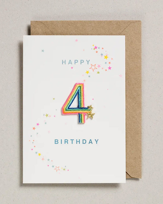 Little petra boase paper + party rainbow 4 iron on patch card