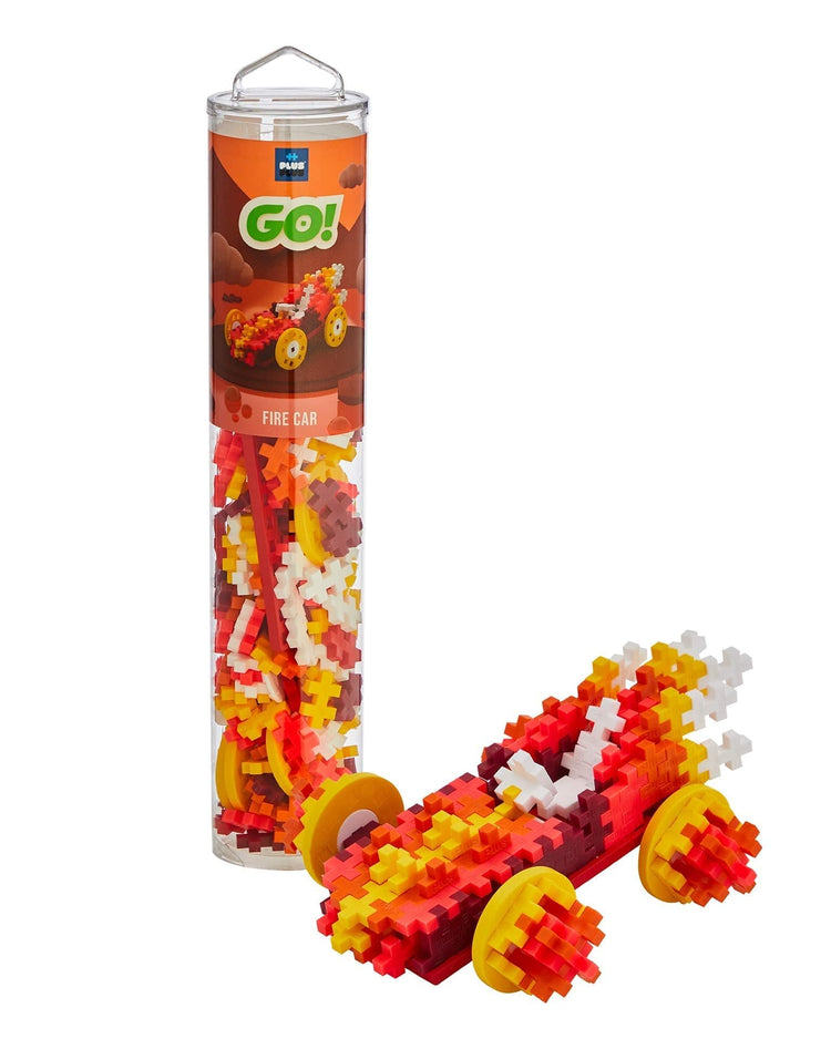 Little plus plus play 200 piece fire color cars tube