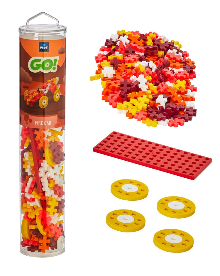 Little plus plus play 200 piece fire color cars tube