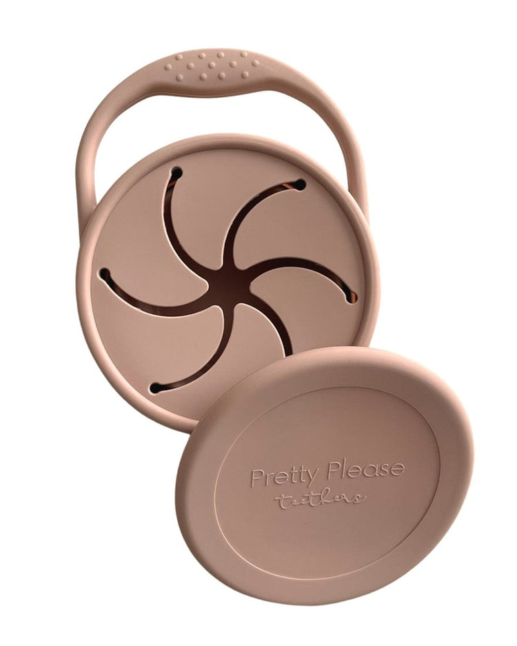 Little pretty please teethers baby accessories collapsible snack cup in mahogany rose