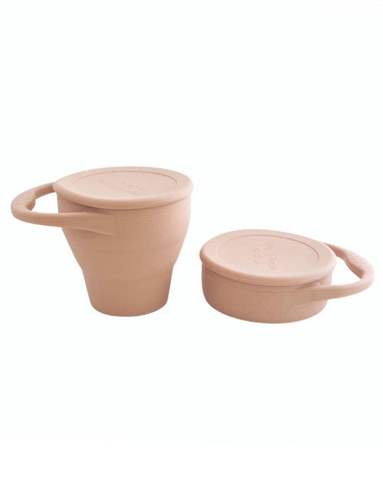Little pretty please teethers baby accessories collapsible snack cup in mahogany rose