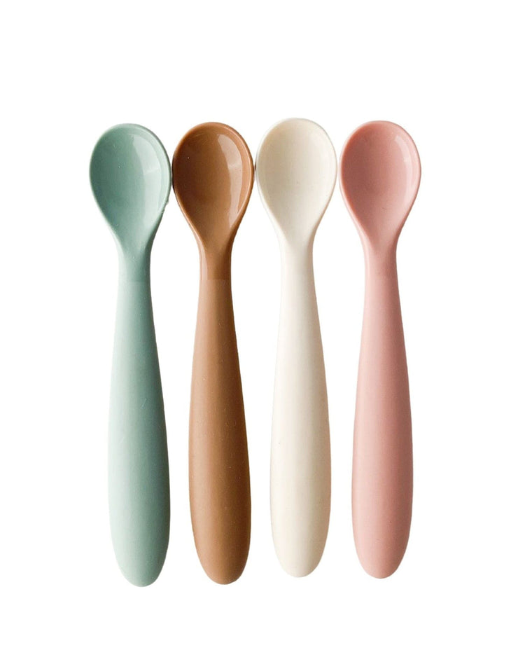 Little pretty please teethers silicone fork + spoon set in ivory
