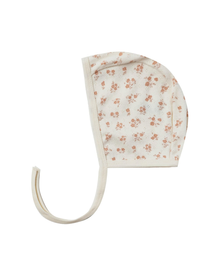 Little quincy mae baby pointelle baby bonnet in blush floral