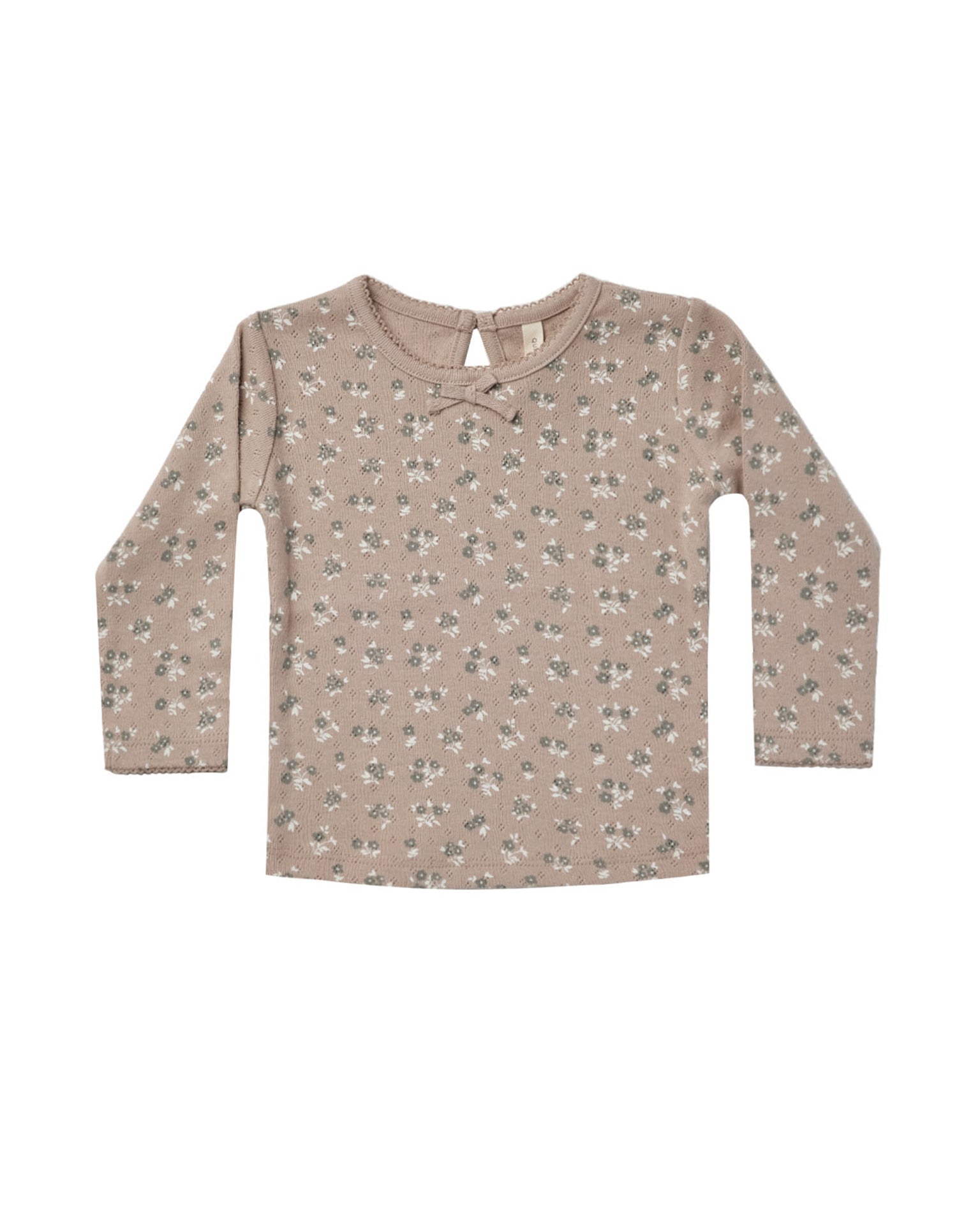 Little quincy mae baby pointelle long sleeve tee in truffle floral