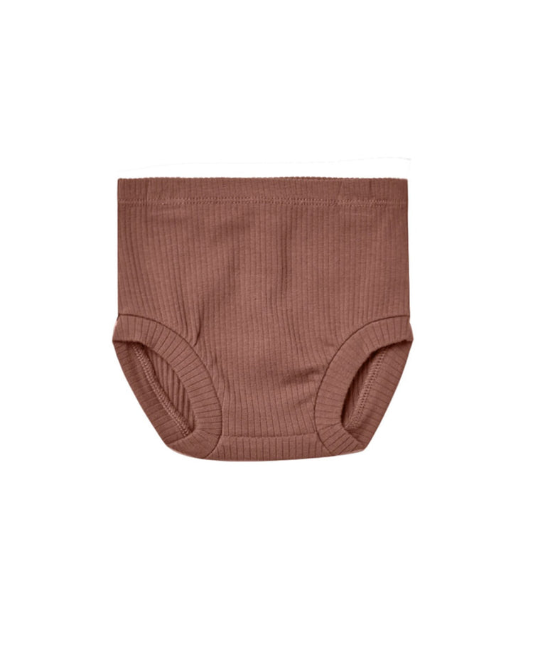 Little quincy mae baby ribbed bloomer in pecan