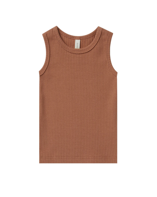 Little quincy mae baby girl ribbed tank top in amber
