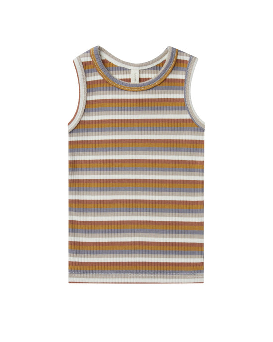 Little quincy mae baby girl ribbed tank top in multi-stripe