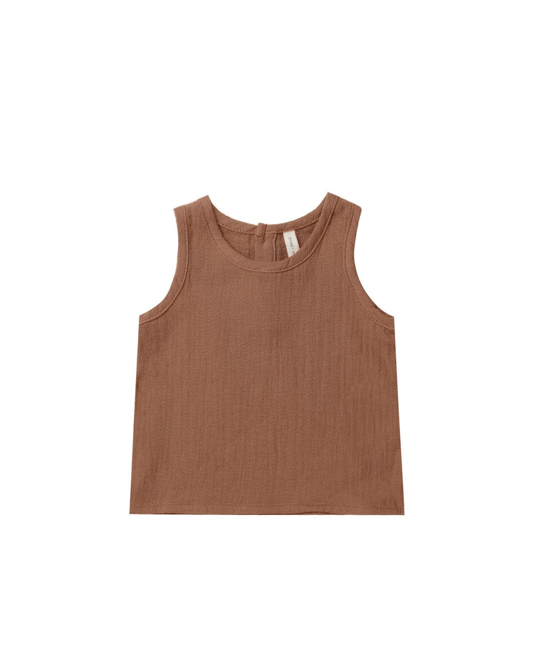 Little quincy mae baby woven tank in sienna