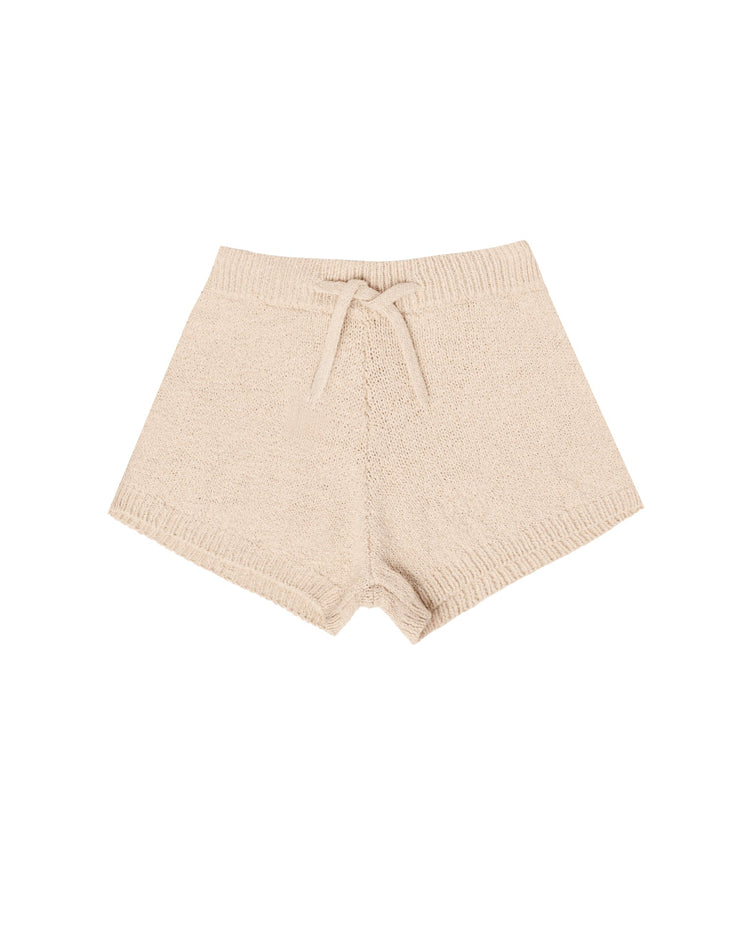 Little rylee + cru kids knit shorts in heathered shell