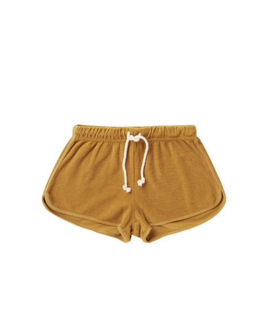 Little rylee + cru girl terry track short in gold