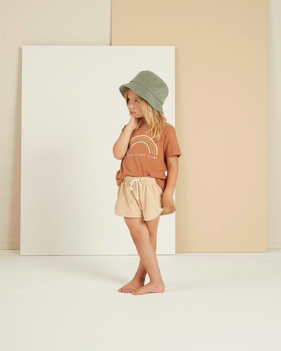 Little rylee + cru girl terry track short in shell