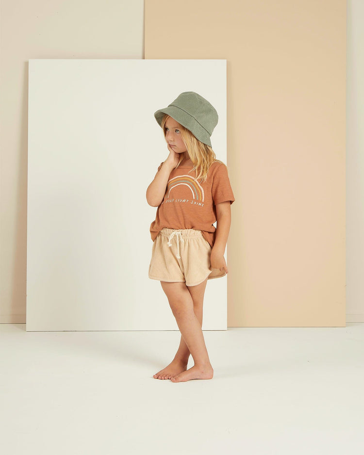 Little rylee + cru girl terry track short in shell