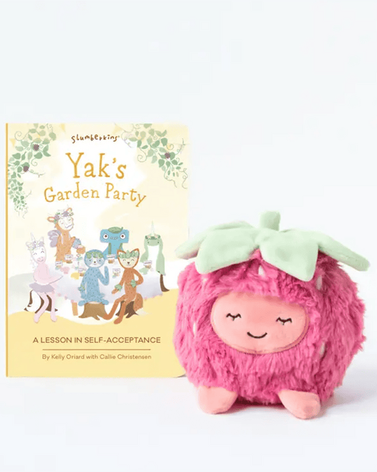 Little slumberkins play strawberry mini + yak's garden party book