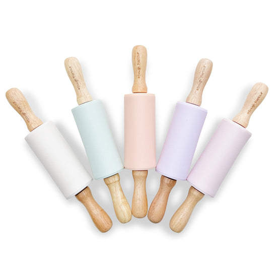 Little the dough parlour play silicone rolling pin in peach