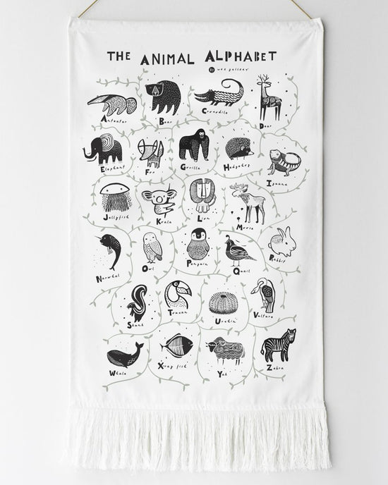 Little wee gallery room animal alphabet wall hanging