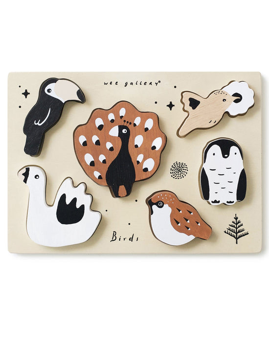 Little wee gallery play birds wooden tray puzzle