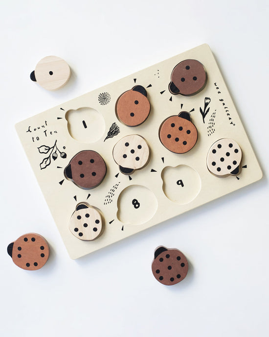 Little wee gallery play count to 10 ladybugs wooden tray puzzle