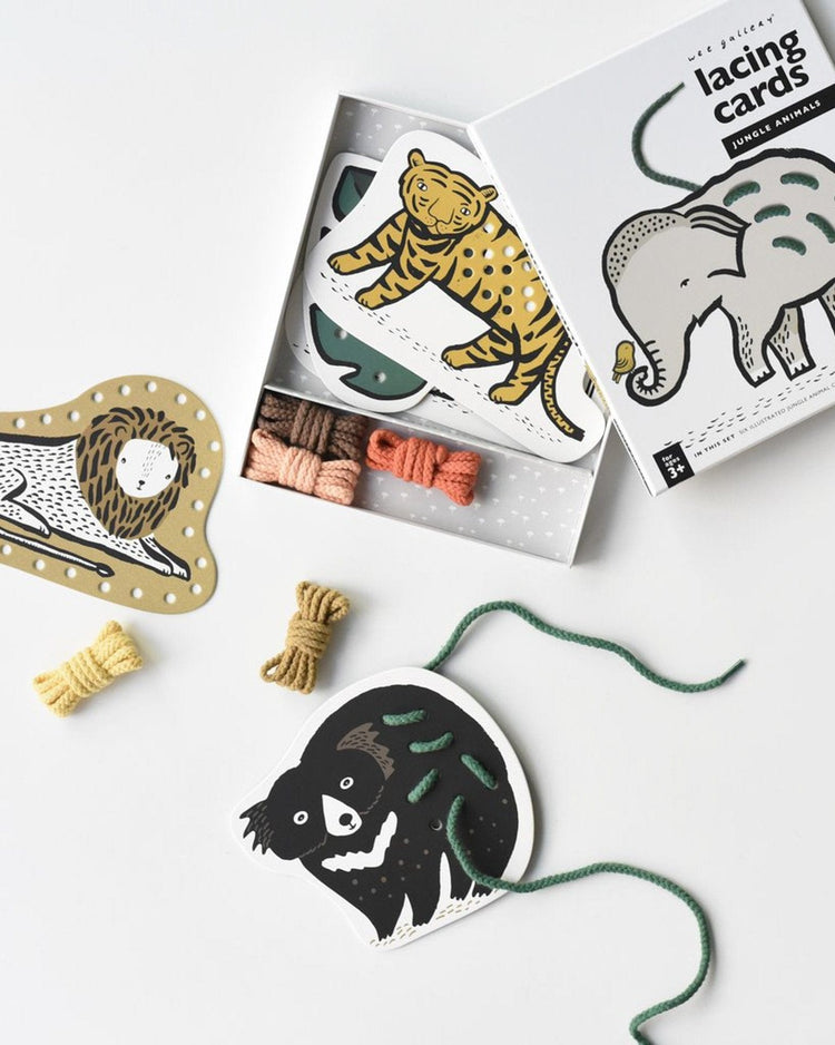 Little wee gallery play jungle animals lacing cards