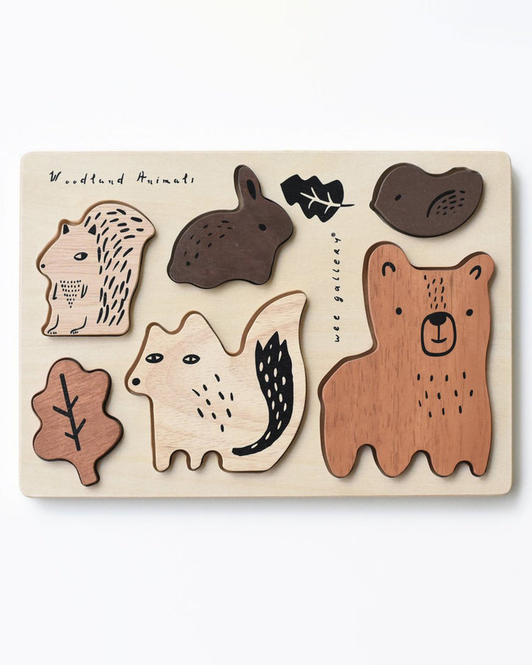 Little wee gallery play wooden tray puzzle in woodland animals